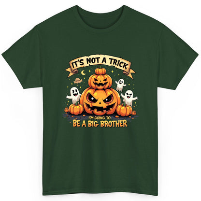 It's Not a Trick I'm Going to Be a Big Brother Halloween pregnancy announcement T-Shirt Forest Green product mockup