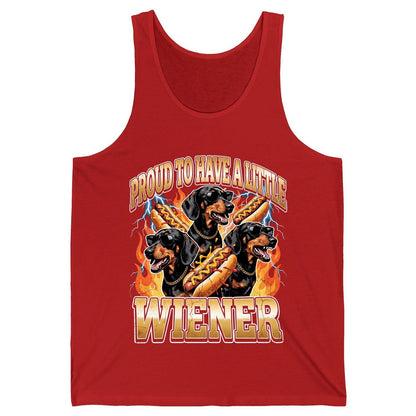 Proud to Have a Little Wiener dachshund Tank Top Red product mockup