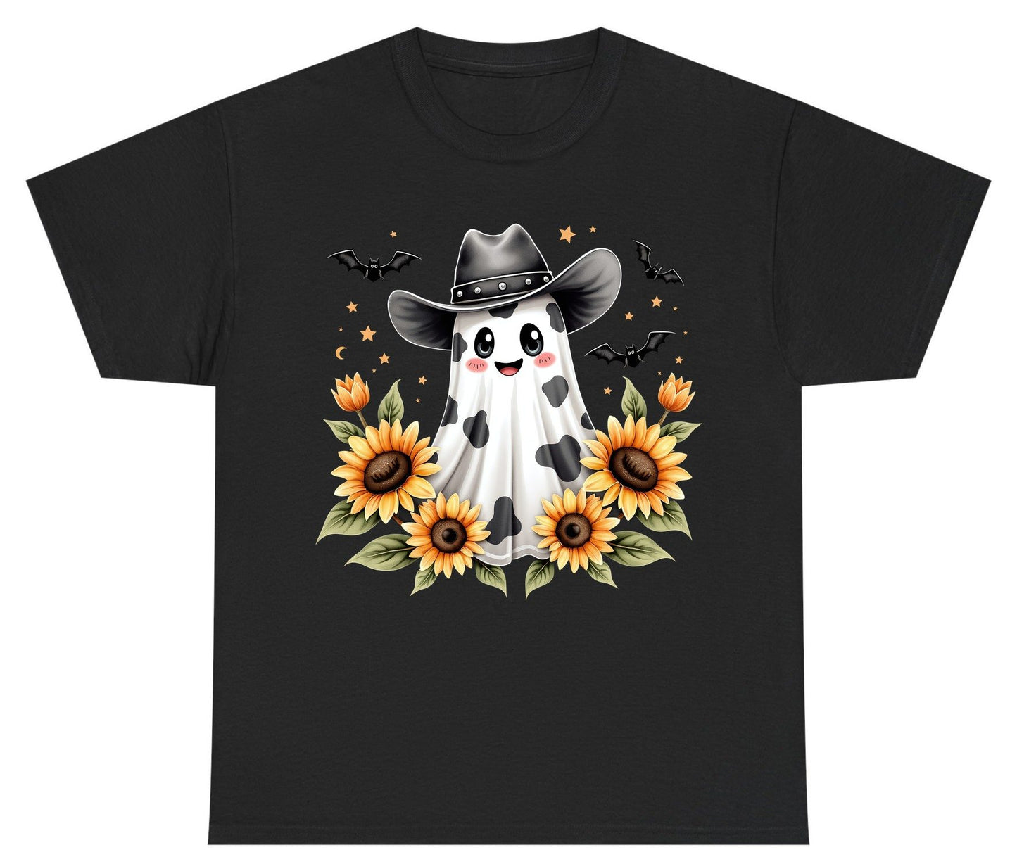 Cowboy Ghost Sunflowers cowboy ghost Youth T-Shirt Black product mockup