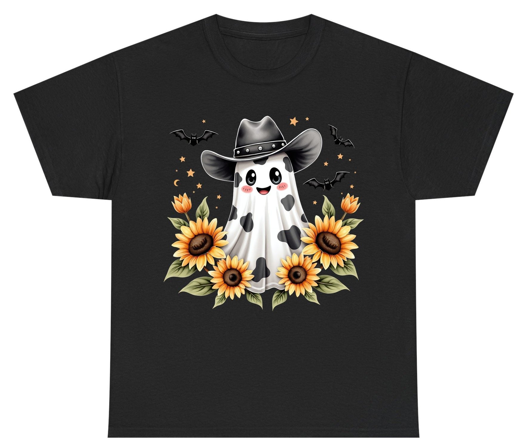 Cowboy Ghost Sunflowers cowboy ghost Youth T-Shirt Black product mockup