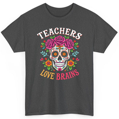 Teachers Love Brains teacher T-Shirt Dark Heather product mockup