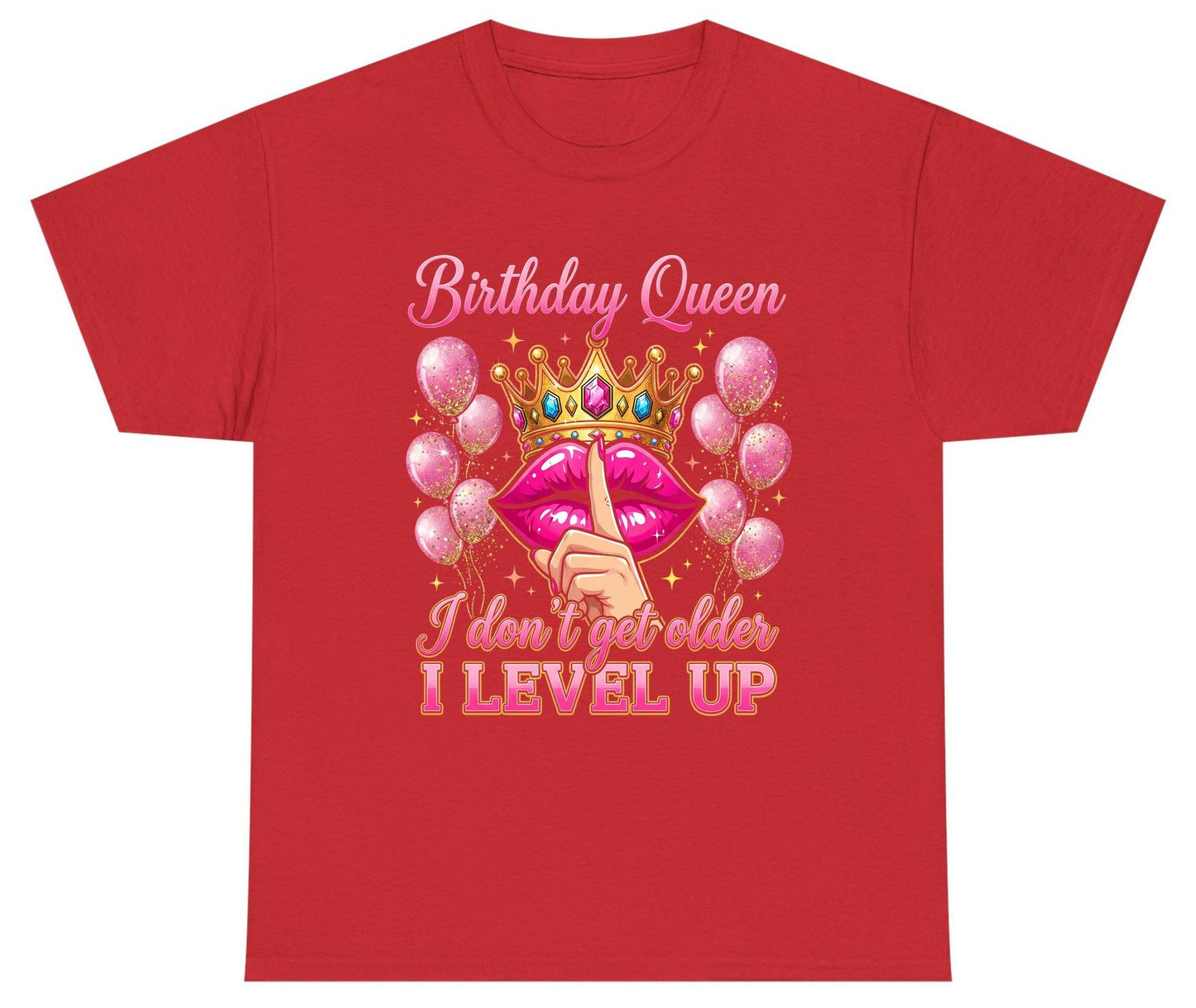Birthday Queen I Don't Get Older I Level Up birthday queen Youth T-Shirt Red product mockup