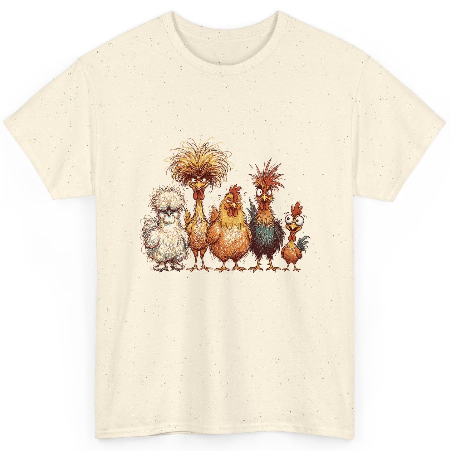 Funny Scribble Art Chickens chickens T-Shirt Natural product mockup