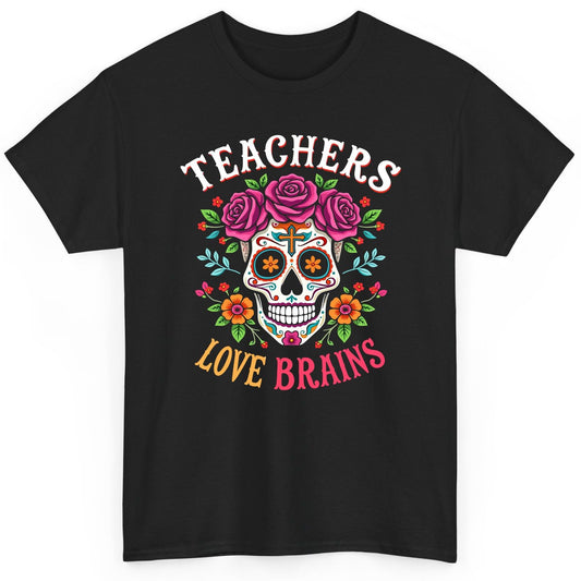 Teachers Love Brains teacher T-Shirt Black product mockup
