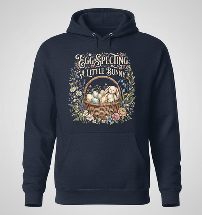 Egg-specting A Little Bunny Pregnancy Announcement Hoodie - Navy