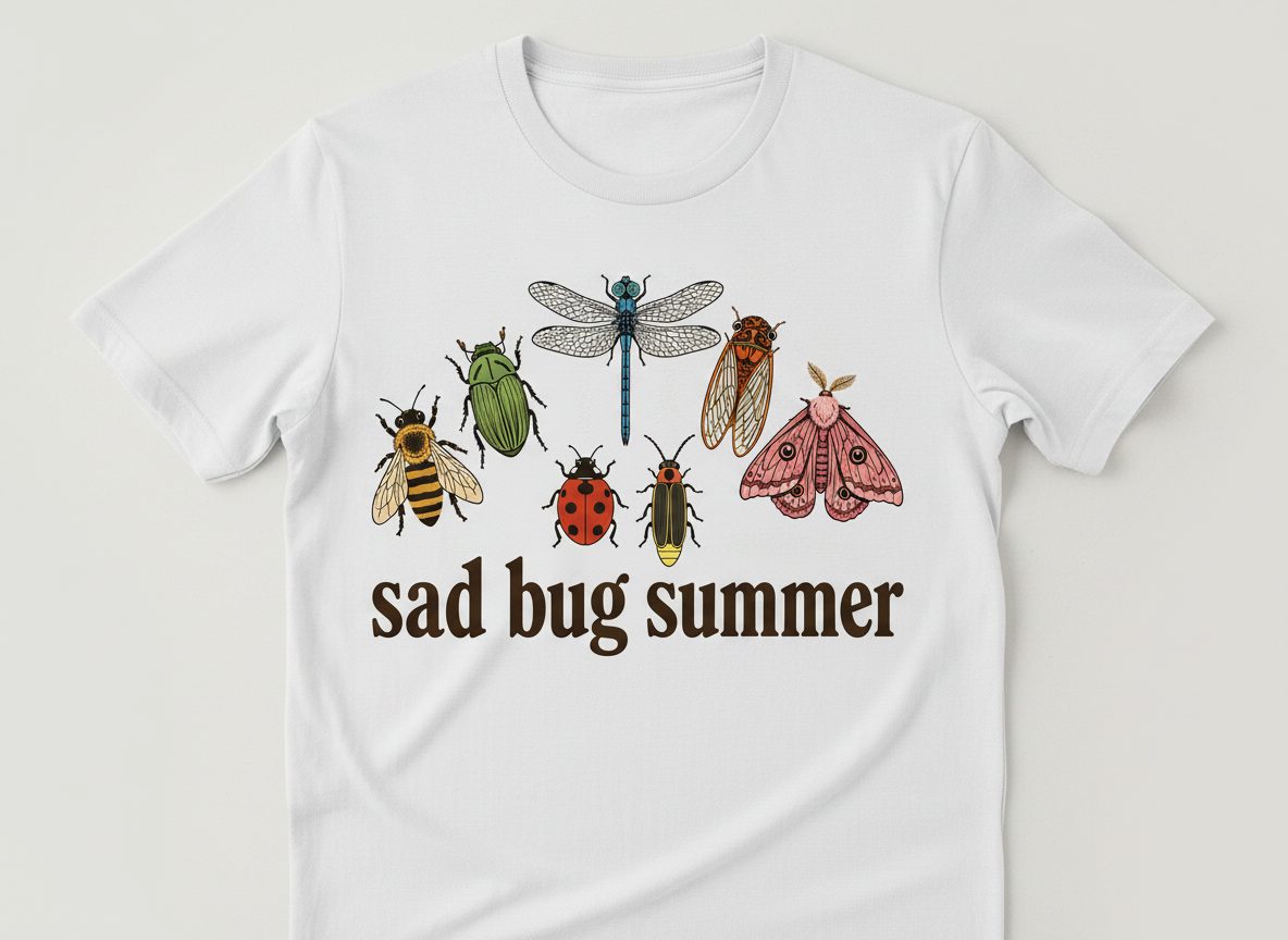 Sad Bug Summer Retro Enthusiasts T-Shirt - product mockup - White