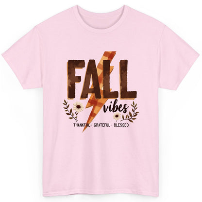 Fall Vibes Thankful Grateful Blessed autumn T-Shirt Light Pink product mockup