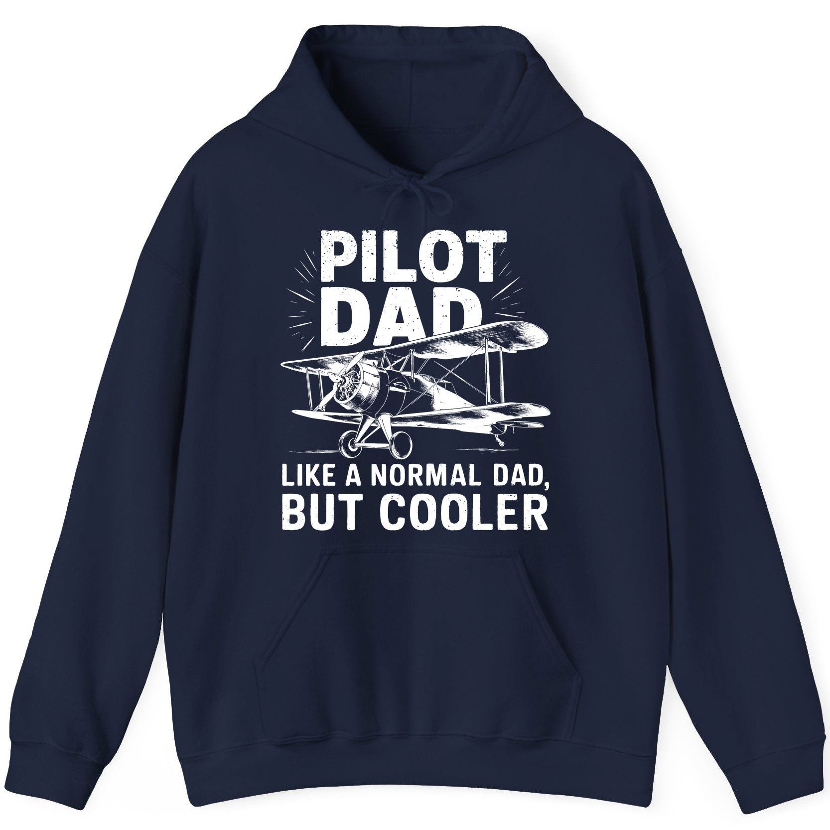 Pilot Dad, Like a Normal Dad, but Cooler pilot dad Hoodie Navy product mockup