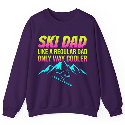 Ski Dad Like a Regular Dad Only Way Cooler skiing Sweatshirt Purple product mockup