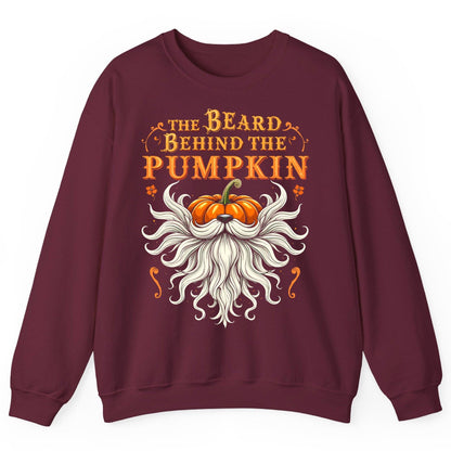 The Beard Behind the Pumpkin bearded dad Sweatshirt Maroon product mockup