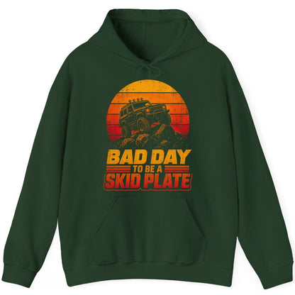 Bad Day to Be a Skid Plate Funny Off-Roading Hoodie - product mockup - Forest Green