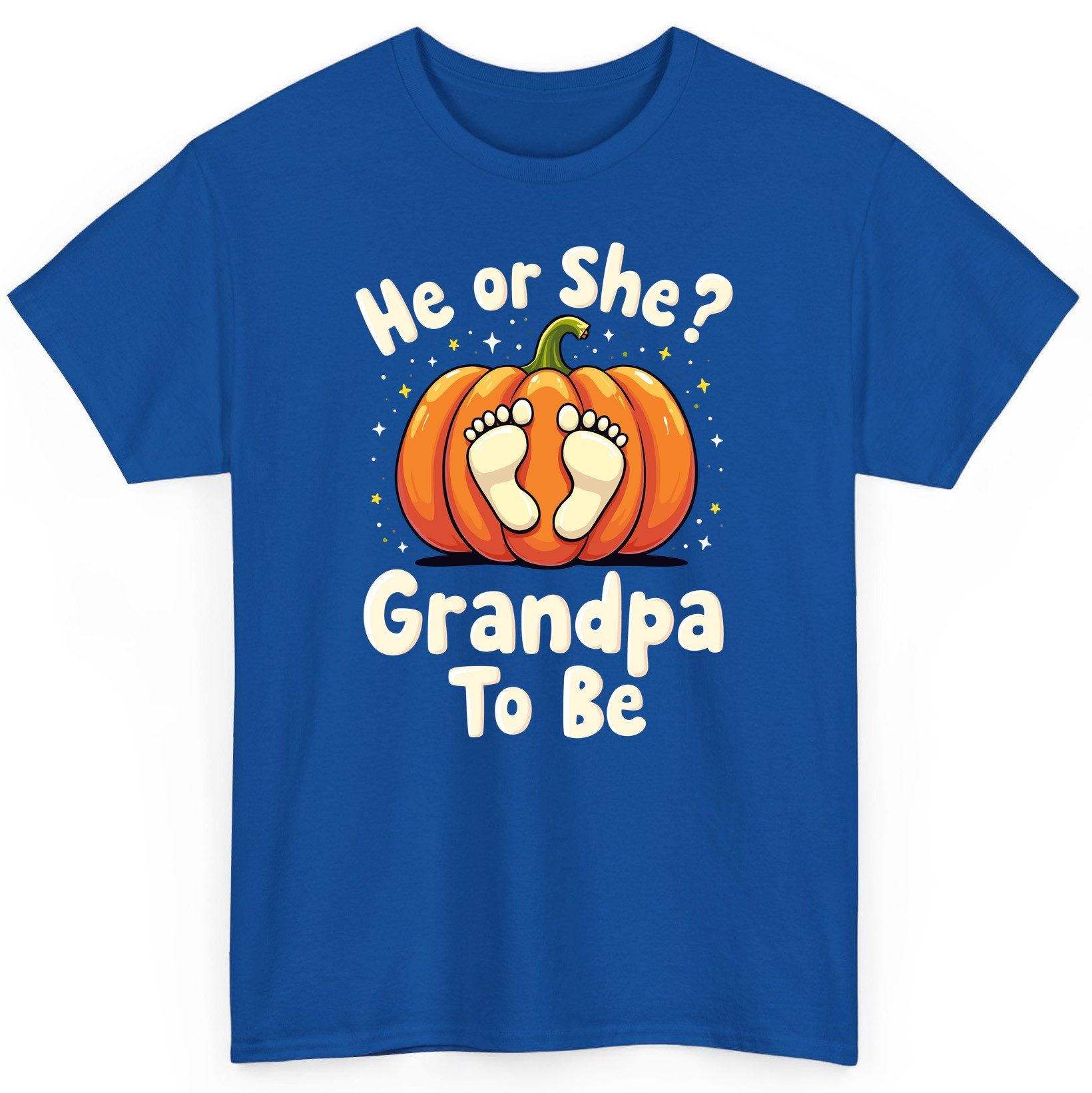 He or She Grandpa to Be gender reveal T-Shirt Royal product mockup