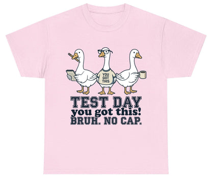 TEST DAY You Got This BRUH NO CAP Funny Students Youth T-Shirt - product mockup - Light Pink
