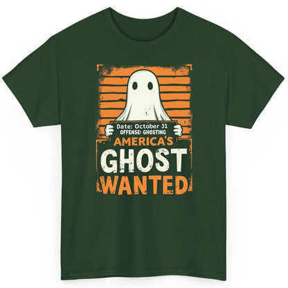 Date October 31 Offense Ghosting America's Ghost Wanted ghost T-Shirt Forest Green product mockup