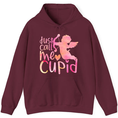 Just Call Me Cupid cupid Hoodie Maroon product mockup