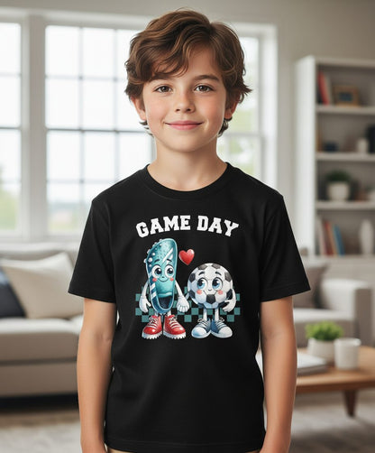 Game Day soccer Youth T-Shirt Black lifestyle mockup