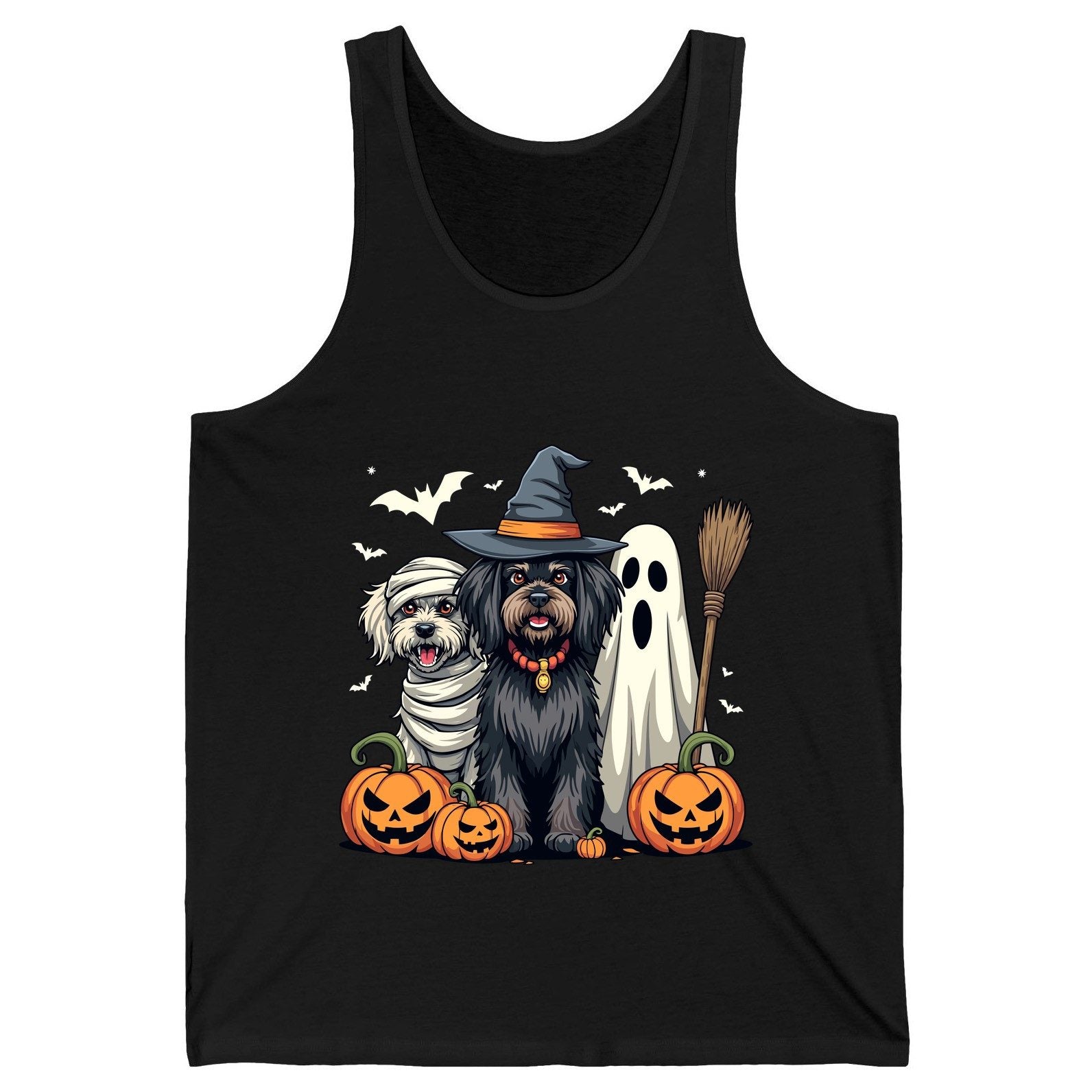 Halloween Dogs in Costumes Halloween dogs Tank Top Black product mockup