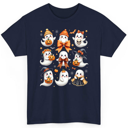 Cute Kawaii Ghosts Collection cute Halloween ghosts T-Shirt Navy product mockup