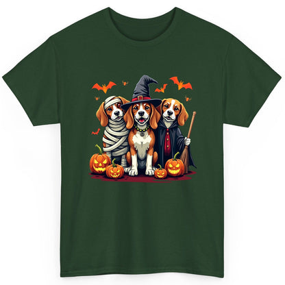 Halloween Beagles Costume beagles in Halloween costumes T-Shirt Forest Green product mockup