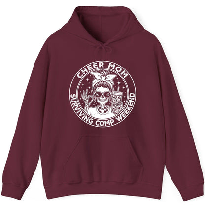 Cheer Mom Surviving Comp Weekend cheer mom Hoodie Maroon product mockup