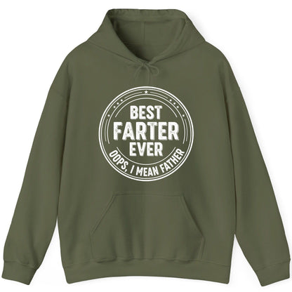 Best Farter Ever Oops, I Mean Father fatherhood Hoodie Military Green product mockup
