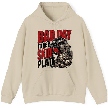 Bad Day to Be a Skid Plate Off-Roading Hoodie - product mockup - Sand