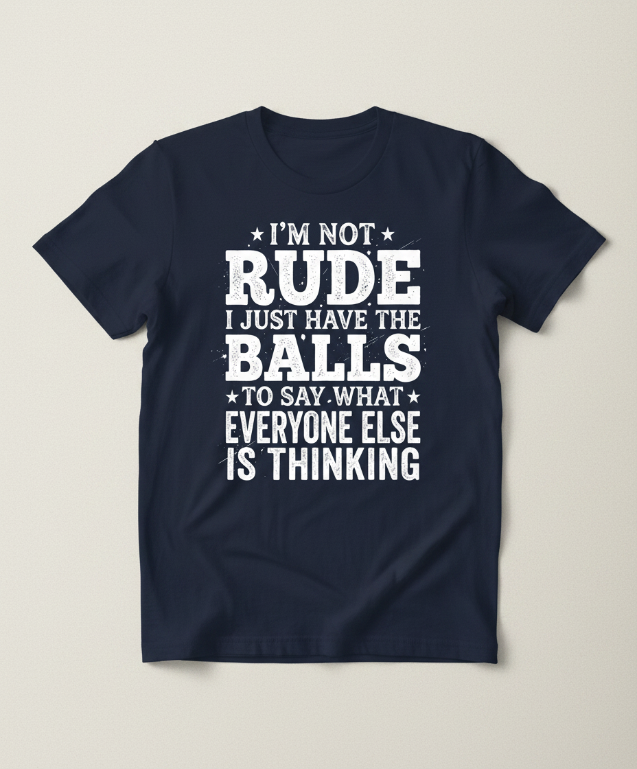 I'm Not Rude Funny Sarcastic Quote T-Shirt - Navy