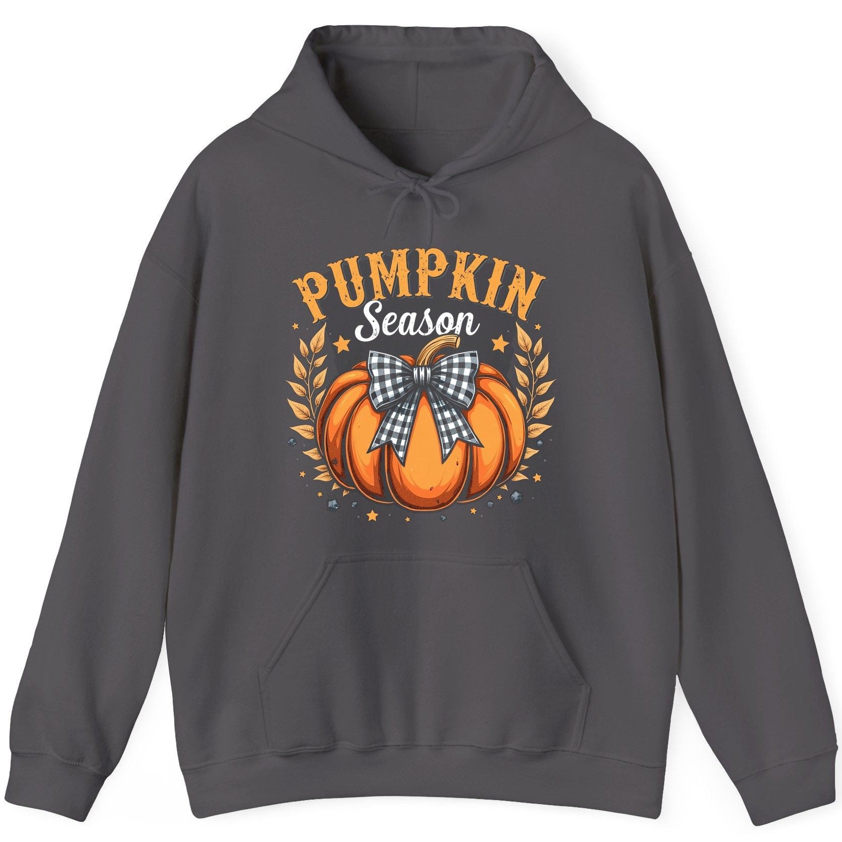 Pumpkin Season fall Hoodie Charcoal product mockup