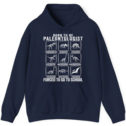 Born to Be Paleontologist Forced to Go to School paleontology Hoodie Navy product mockup