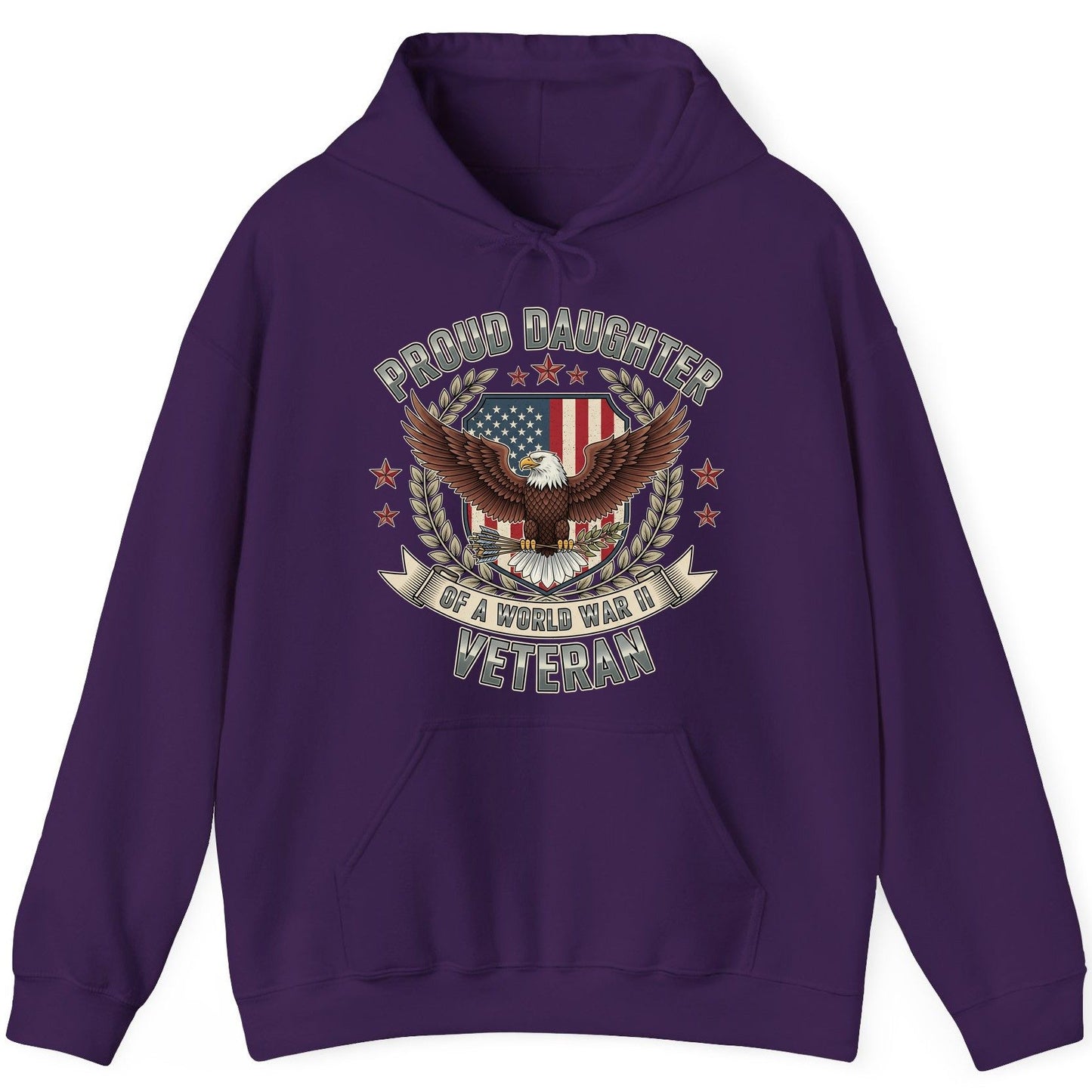 Proud Daughter of a World War Ii Veteran wwii veteran Hoodie Purple product mockup