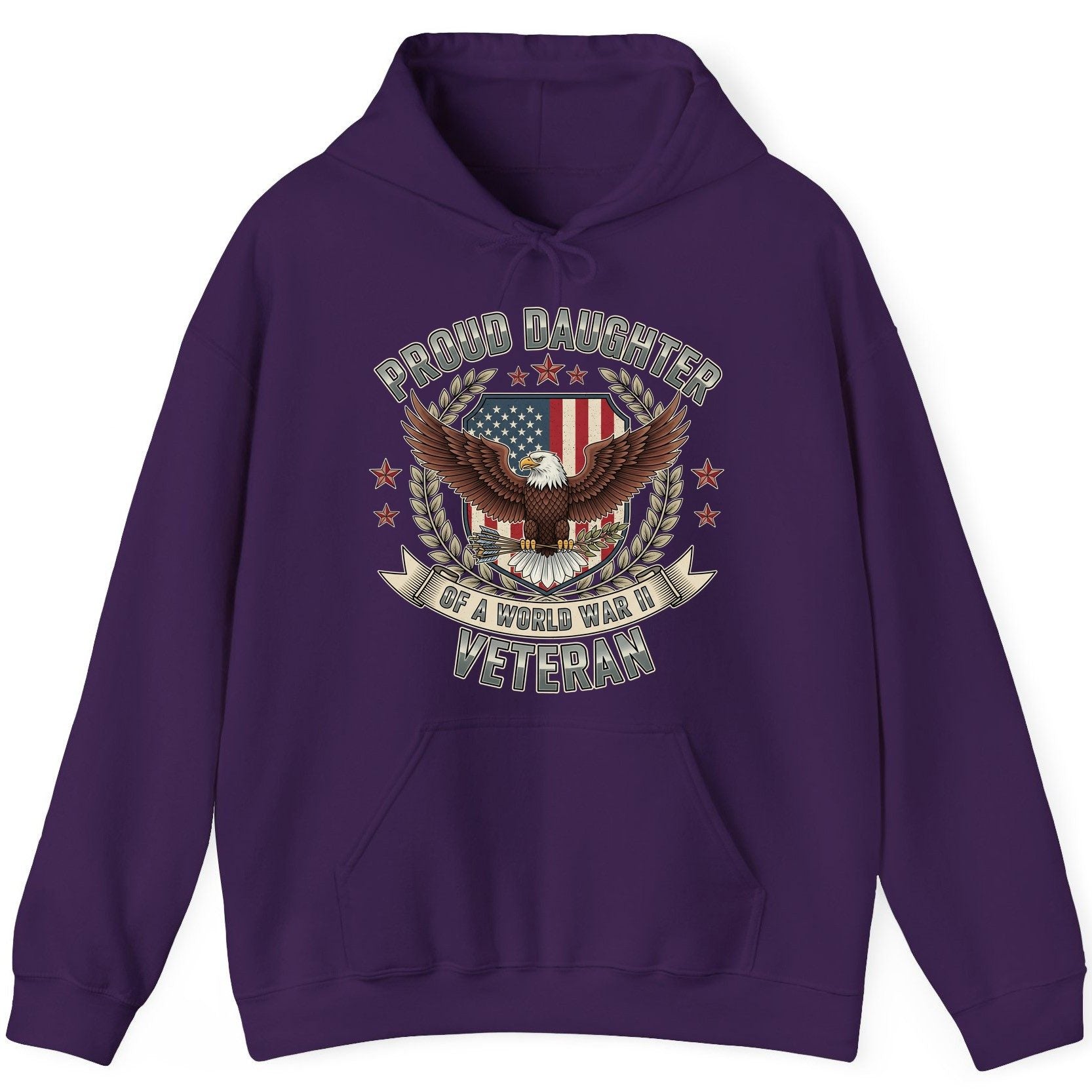 Proud Daughter of a World War Ii Veteran wwii veteran Hoodie Purple product mockup