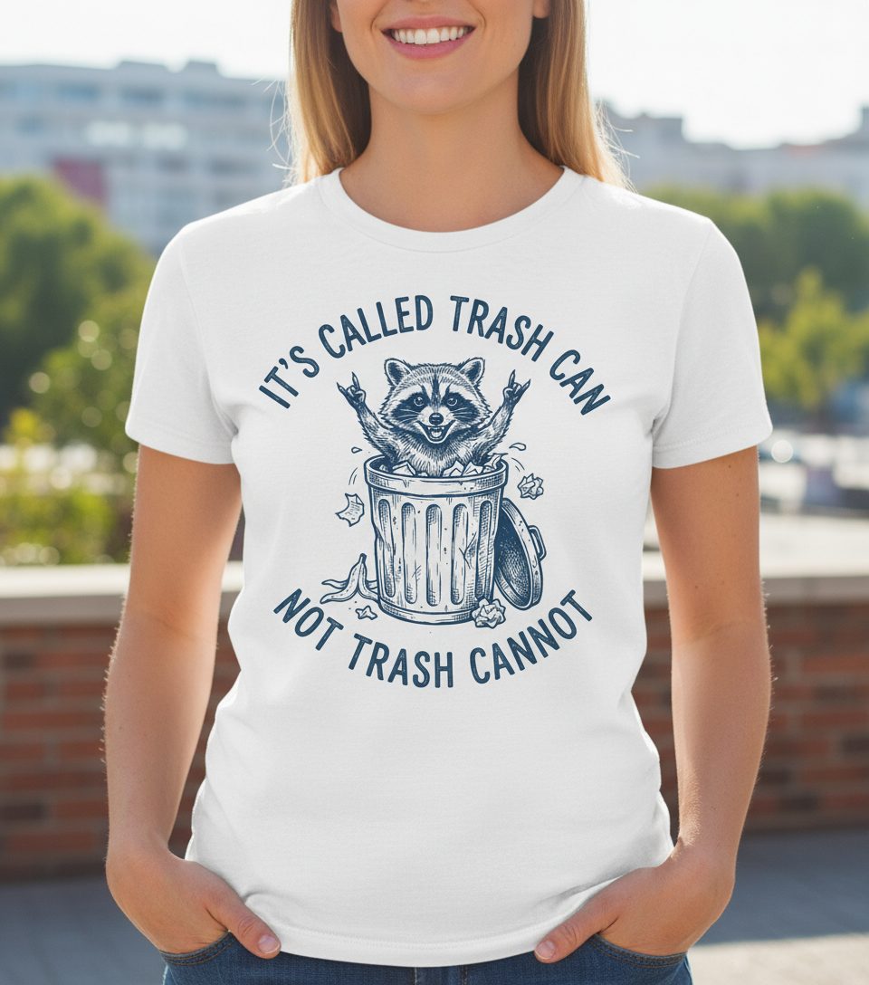 It's Called Trash Can Not Trash Cannot raccoon T-Shirt White lifestyle mockup
