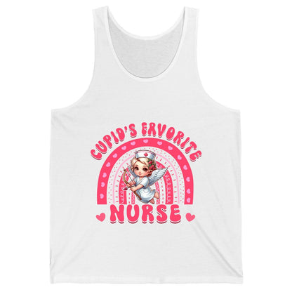 Cupid's Favorite Nurse nurse Tank Top White product mockup