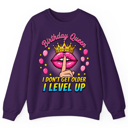 Birthday Queen I Don't Get Older I Level Up gamer birthday Sweatshirt Purple product mockup