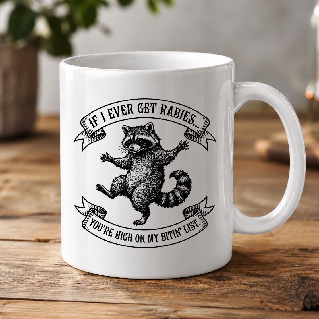 Subtle Raccoon Sketch raccoon White Mug White product mockup