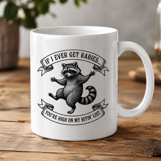 Subtle Raccoon Sketch raccoon White Mug White product mockup