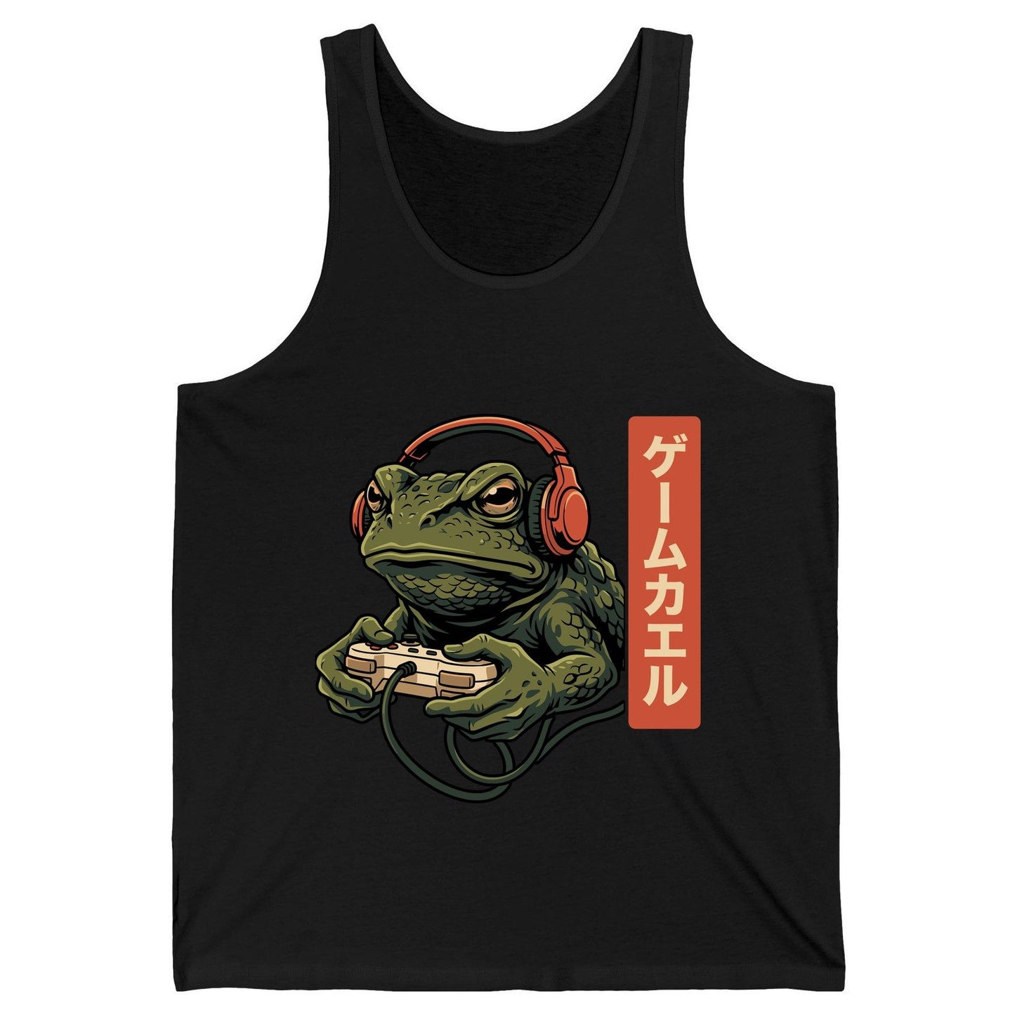 ゲームカエル gaming toad Tank Top Black product mockup