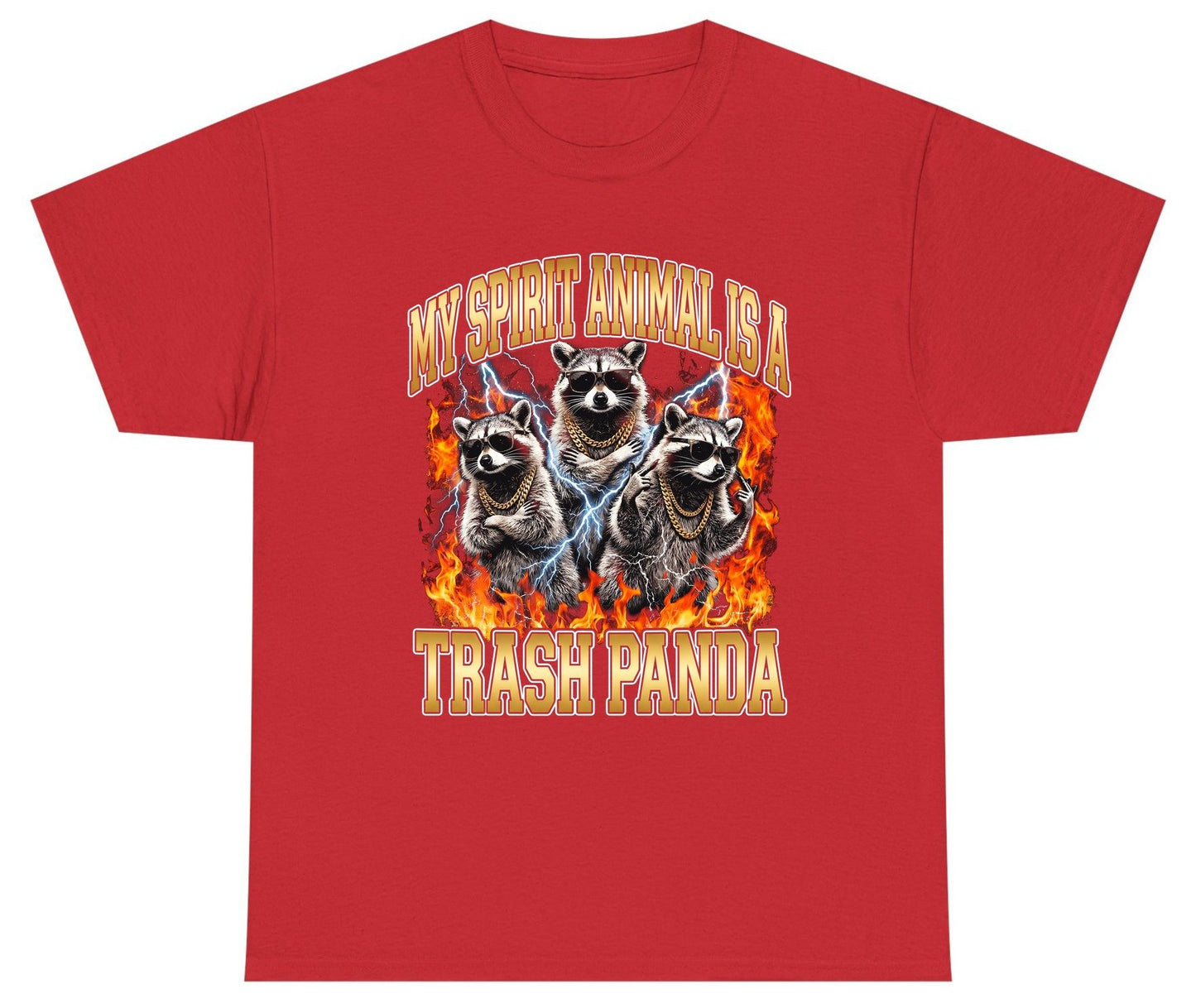 My Spirit Animal Is a Trash Panda raccoon Youth T-Shirt Red product mockup