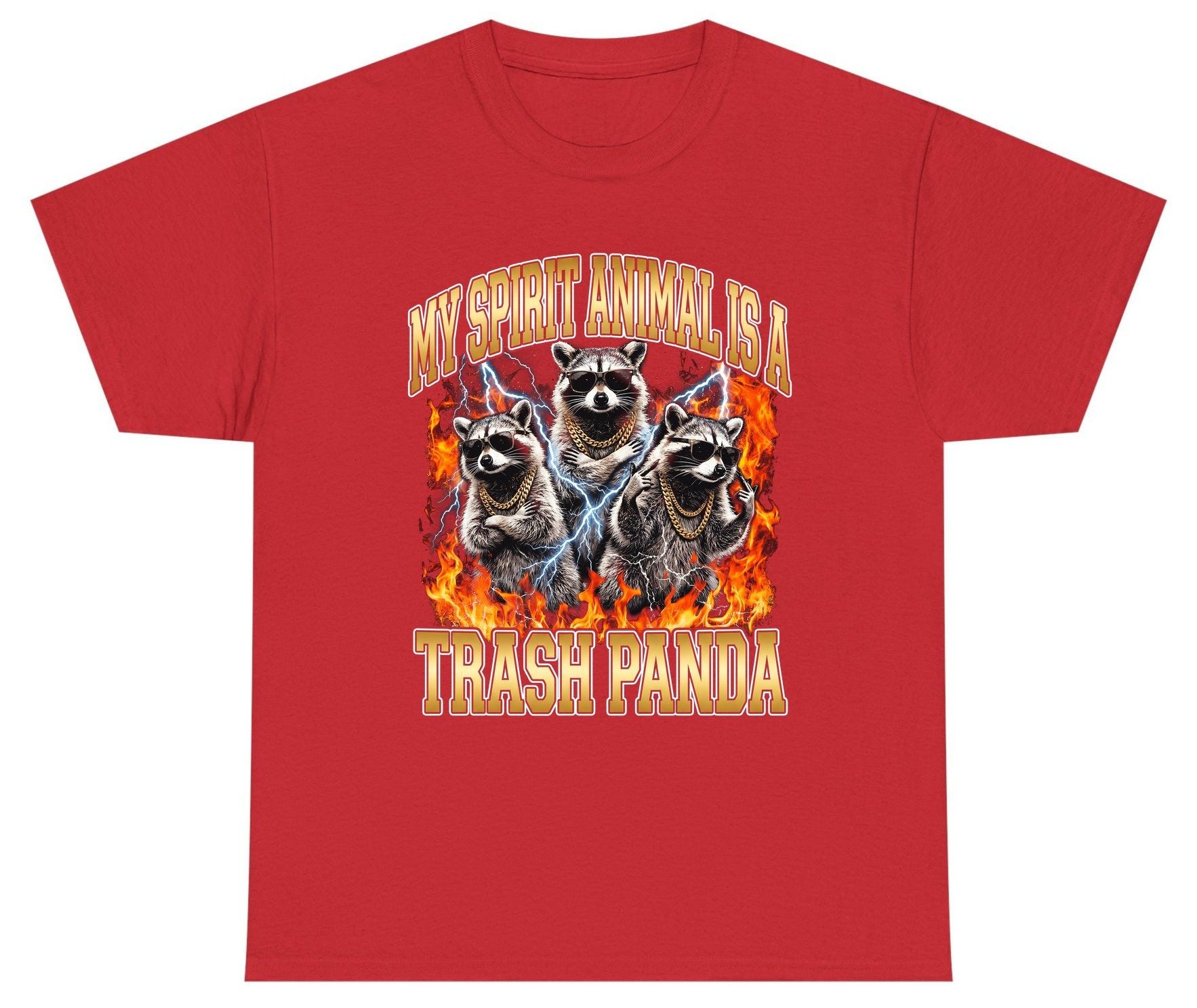 My Spirit Animal Is a Trash Panda raccoon Youth T-Shirt Red product mockup