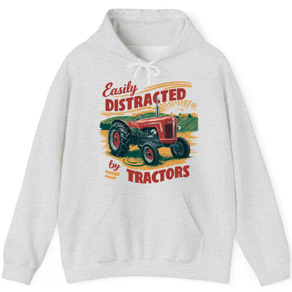 Easily Distracted by Tractors vintage tractor Hoodie Ash product mockup