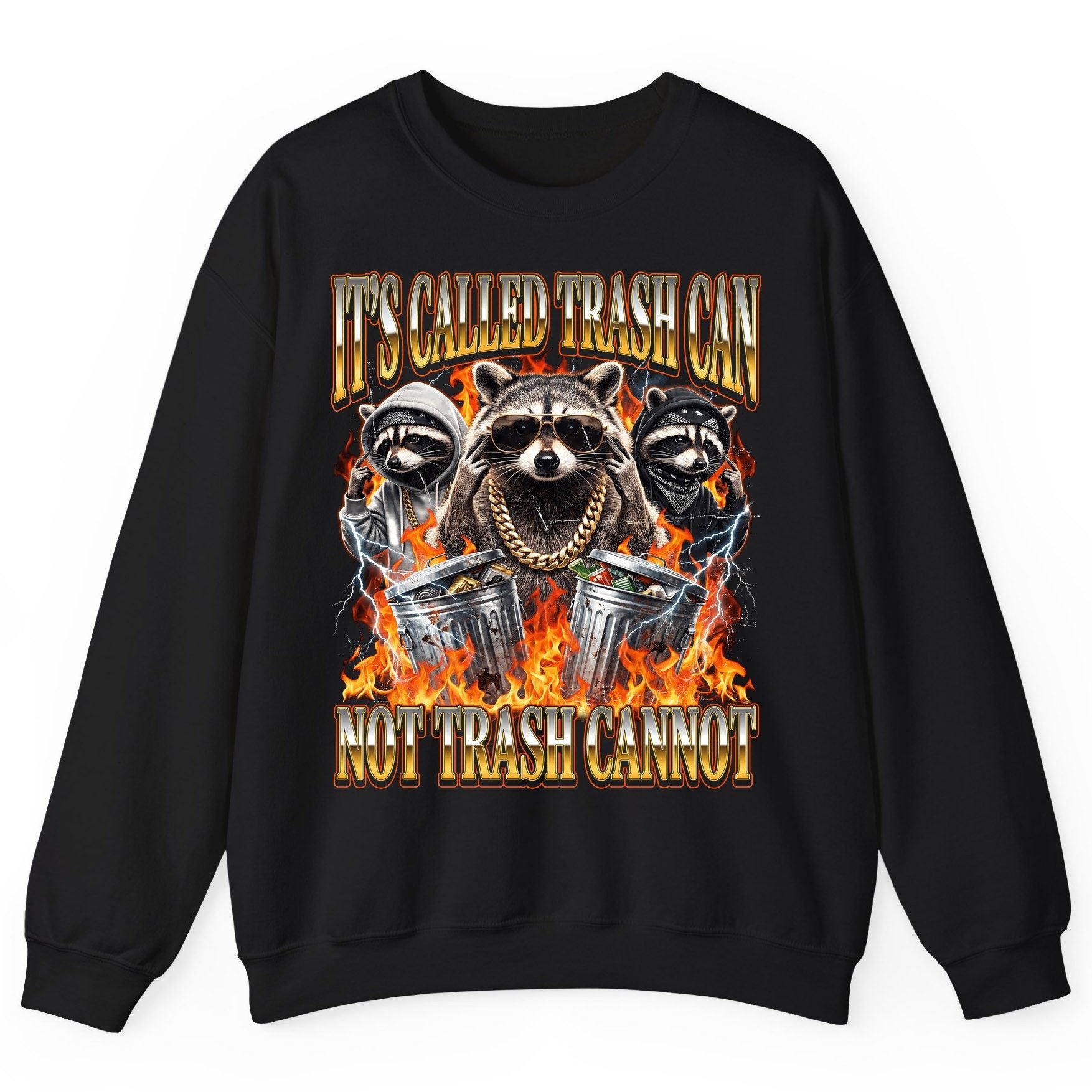 It's Called Trash Can Not Trash Cannot raccoon Sweatshirt Black product mockup
