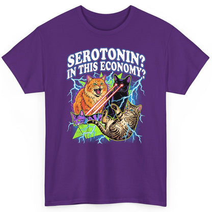 Serotonin in This Economy? cats T-Shirt Purple product mockup