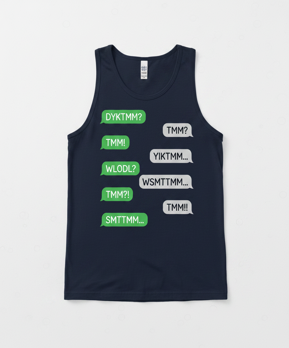 TMM Acronyms Text Message Conversation Tank Top - Navy