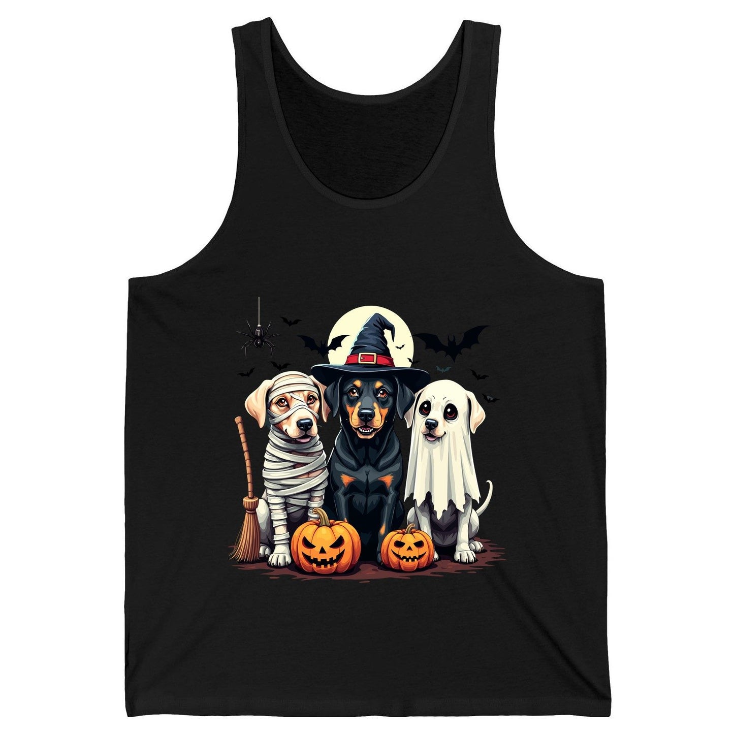 Halloween Dogs in Costumes dogs in Halloween costumes Tank Top Black product mockup