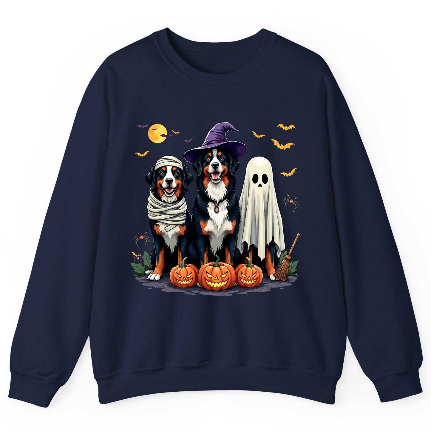 Halloween Bernese Mountain Dogs bernese mountain dog Sweatshirt Navy product mockup