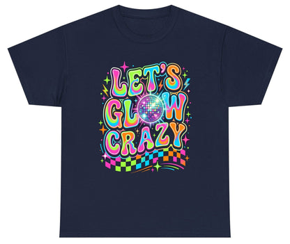 Let's Glow Crazy Retro Party Youth T-Shirt - product mockup - Navy