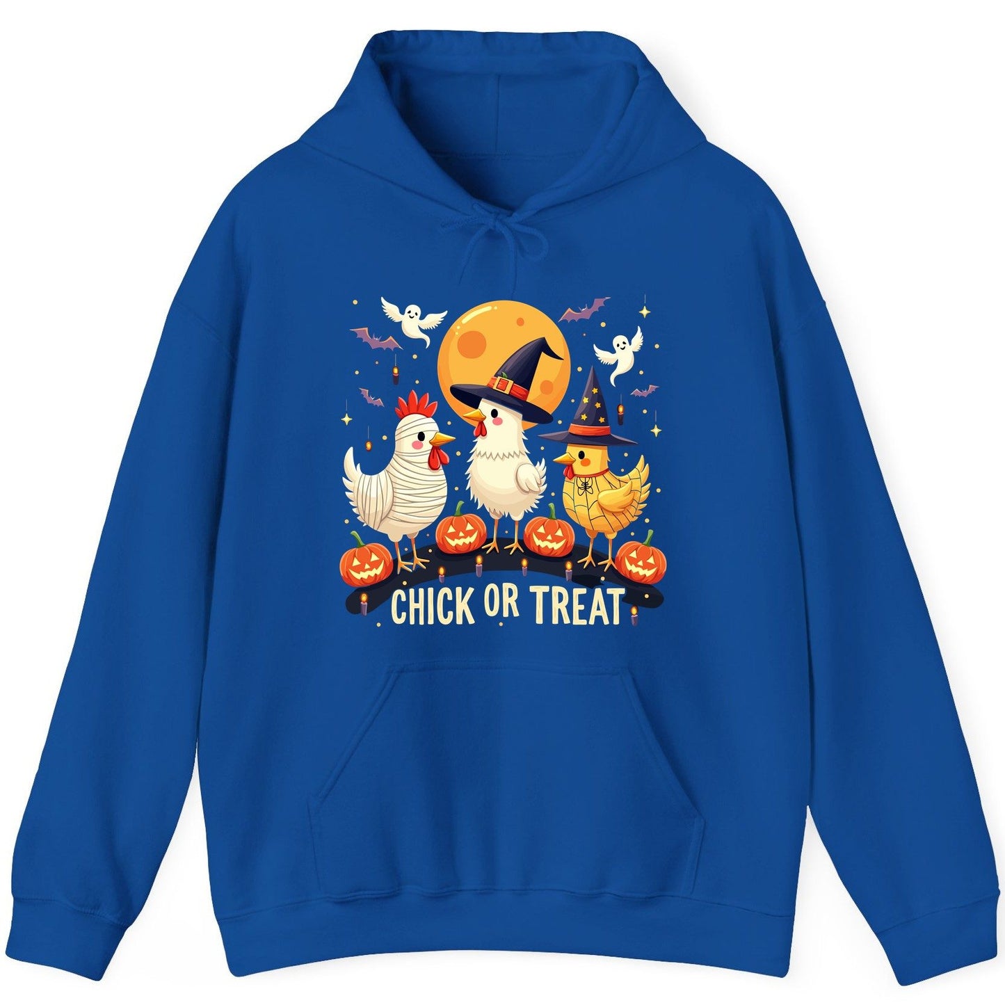 Chick or Treat Halloween chickens Hoodie Royal product mockup