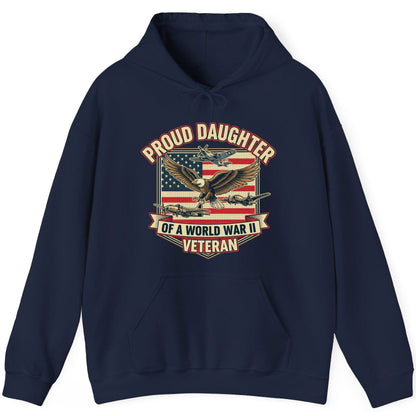 Proud Daughter of a World War Ii Veteran world war ii veteran Hoodie Navy product mockup