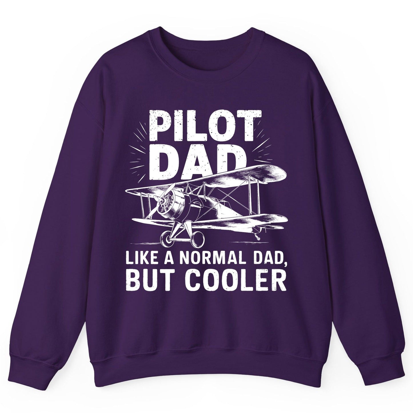 Pilot Dad, Like a Normal Dad, but Cooler pilot dad Sweatshirt Purple product mockup
