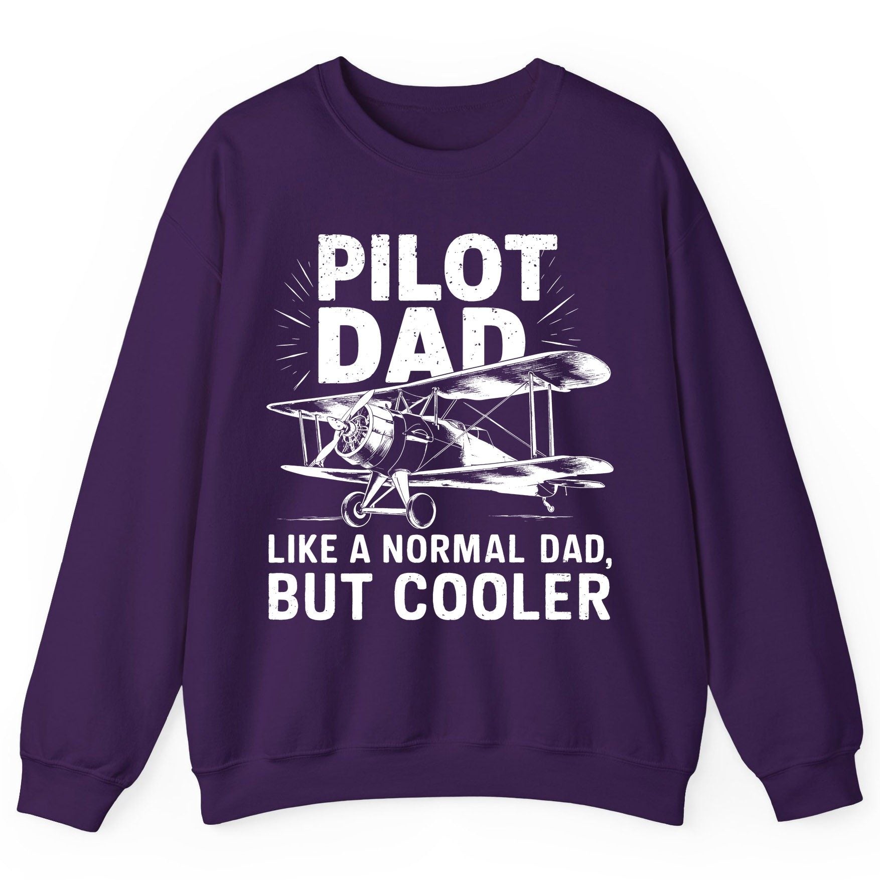 Pilot Dad, Like a Normal Dad, but Cooler pilot dad Sweatshirt Purple product mockup